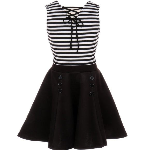 BNY Corner Other - Toddler Girl Top Skirt Set Dress Striped Crop Top Flyer Skirts Casual Girl Dress
